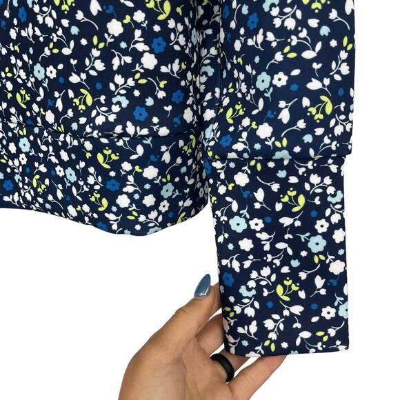 ADDISON BAY Everyday Pullover Courtside Multi Blue Turtle Neck Bottom Zip XS NEW - Picture 11 of 15